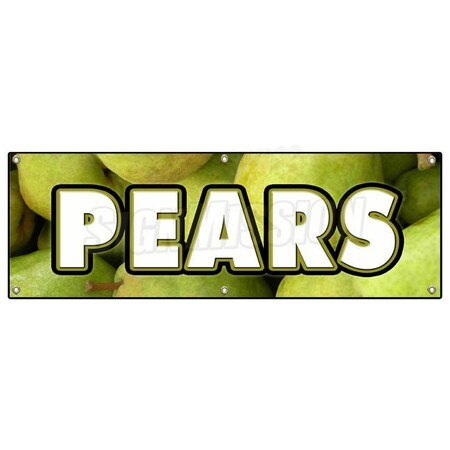 Signmission PEARS BANNER SIGN fresh picked fruit stand farm produce farmers market B-72 Pears